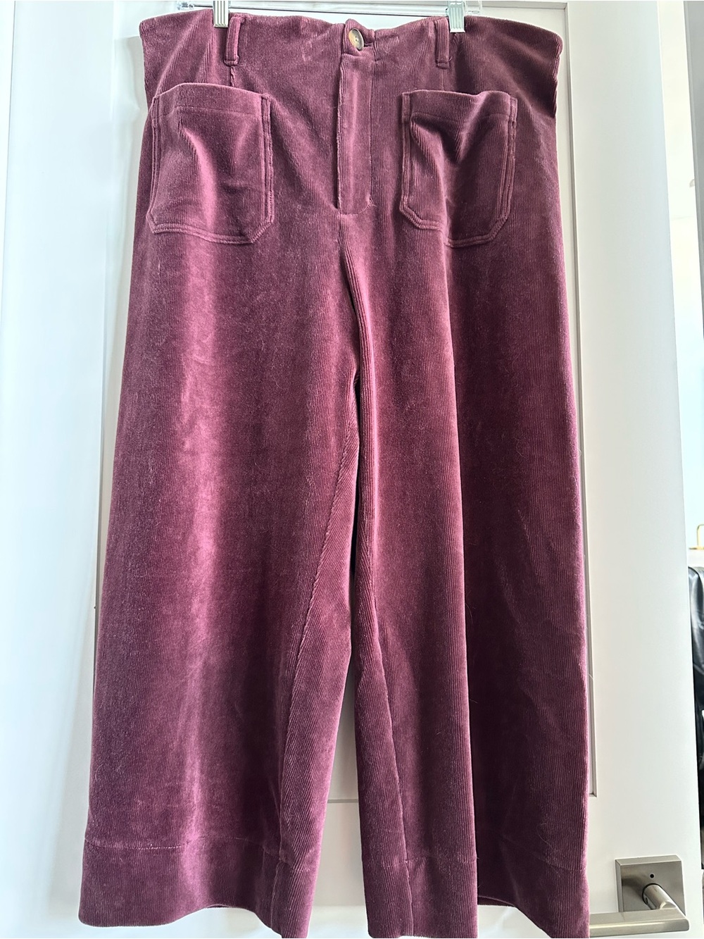 LC Lauren Conrad Plum Wide-Leg Velvet Corduroy Pants